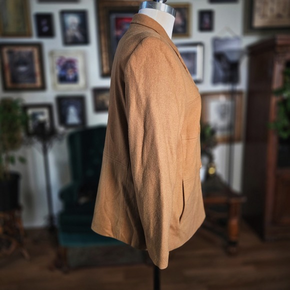 Vintage 90s Norton McNaughton Wool Blazer Jacket Minimal Chic Neutral - Picture 4 of 7